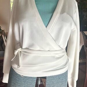 White Wrap-Style Top